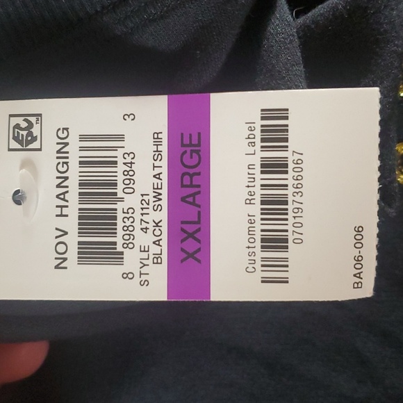 Little Black Sweatshirt long Sleeve pajama top by Jenni size XXL - Picture 7 of 8